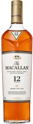 Macallan Highland Single Malt Scotch Whisky 12 Years Old Sherry Oak Cask 750ml