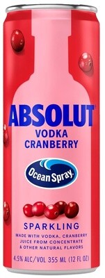 Absolut Sparkling Vodka Cranberry Cocktail (12oz can)