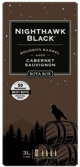 Bota Box Nighthawk Black Bourbon Barrel Aged Cabernet Sauvignon (3 Liter Box) 3L