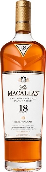 Macallan Highland Single Malt Scotch Whisky 18 Years Old Sherry Oak Cask 750ml