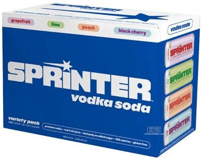 Sprinter Vodka Soda Variety Pack (8 pack 12oz cans)