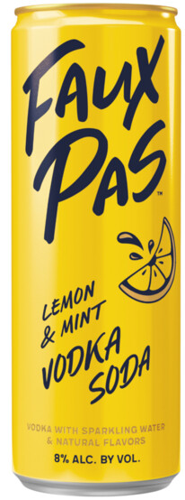 Faux Pas Lemon &amp; Mint Vodka Soda (250ml can)