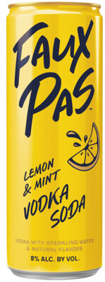 Faux Pas Lemon &amp; Mint Vodka Soda (250ml can)