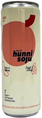 Hunni Sparkling Soju Peach + Chili Pepper (355ml can)