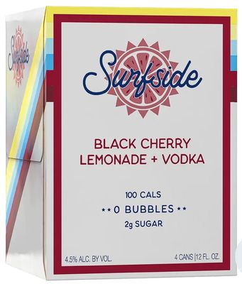 Surfside Black Cherry Lemonade + Vodka (4 pack 12oz cans)