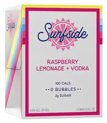 Surfside Raspberry Lemonade + Vodka (4 pack 12oz cans)