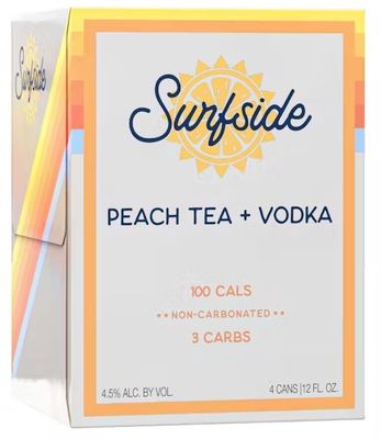 Surfside Peach Tea + Vodka (4 pack 12oz cans)