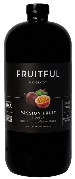 Fruitful Mixology Passion Fruit Liqueur (Liter Size Bottle) 1L