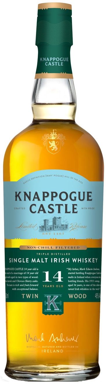 Knappogue Castle Single Malt Irish Whiskey 14 Years Old Twin Wood 750ml
