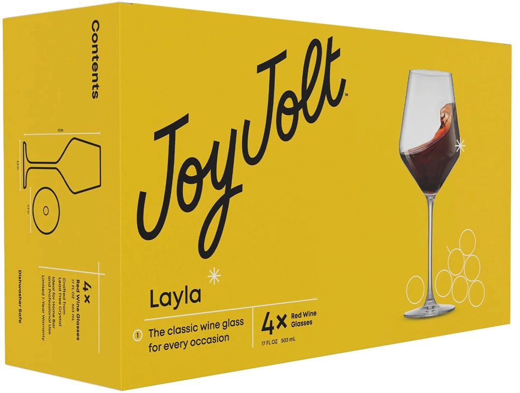 JoyJolt Layla Red Wine Glasses (Set of 4)