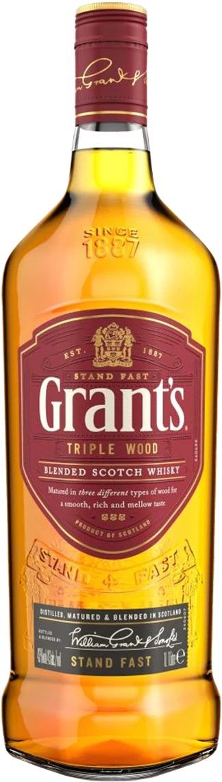 Grant&#39;s Triple Wood Blended Scotch Whisky (Liter Size Bottle) 1L