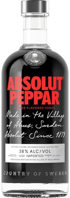 Absolut Peppar (Pepper) Vodka (Liter Size Bottle) 1L