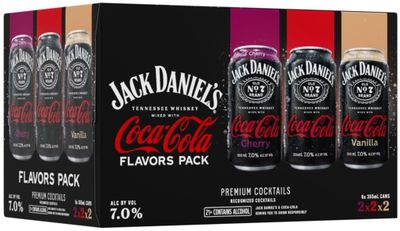 Jack Daniel&#39;s &amp; Coca-Cola Flavors Pack (6 pack 12oz cans)