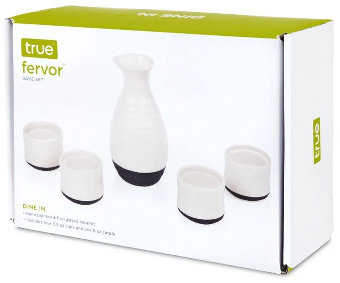 True Fervor 5-Piece Hand Painted Ceramic Sake Set