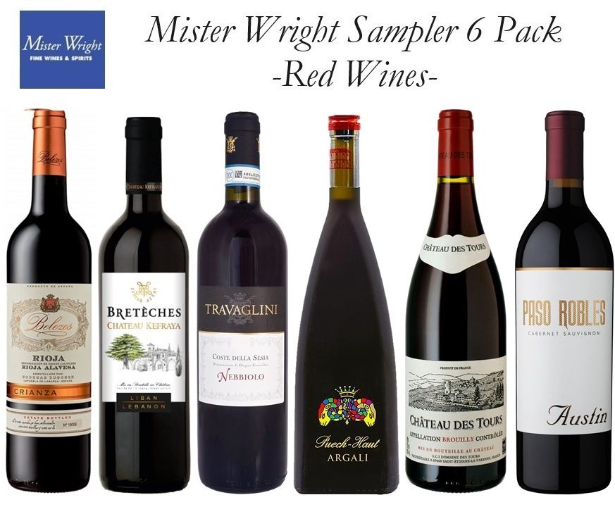 Mister Wright Red Wine Sampler 6 Pack