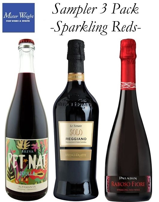 Mister Wright Sparkling Red Wine Sampler 3 Pack