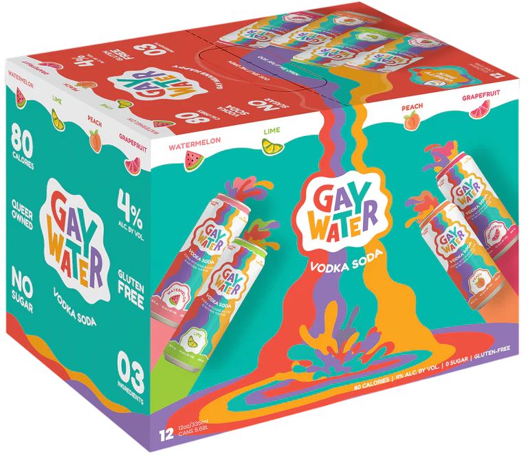 Gay Water Vodka Soda Variety Pack (12 pack 12oz cans)