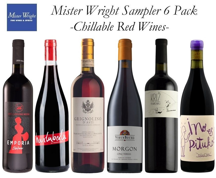 Mister Wright Chillable Red Wine Sampler 6 Pack
