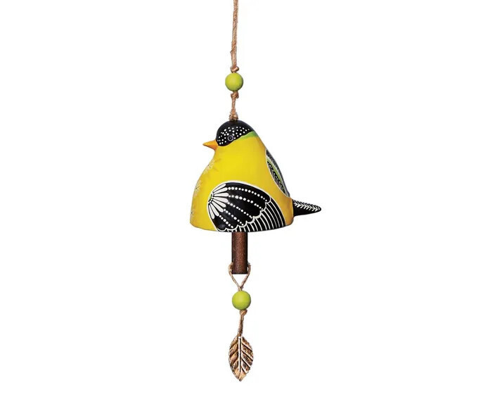 Gold Finch Ceramic Bell Chime