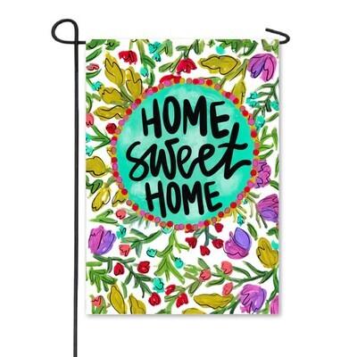 Garden Flag, Home Sweet Home Purple Floral
