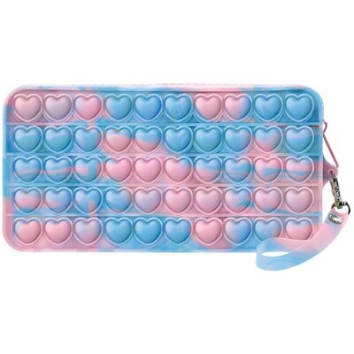 Pink and Blue Heart Popper Pencil Case