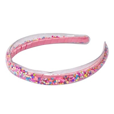 Rainbow Hearts Glitter Headband