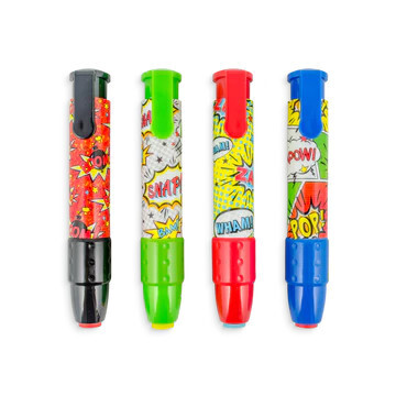 Click-It Erasers, Comic Attack, Assorted Colors
