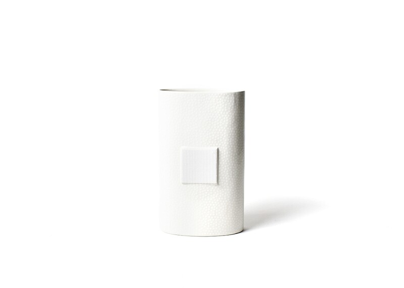 Big Oval Vase, White Small Dot