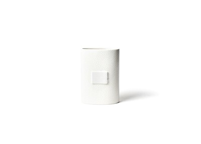 Mini Oval Vase, White Small Dot