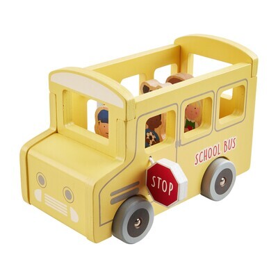 Wood Vehicle Set, School Bus