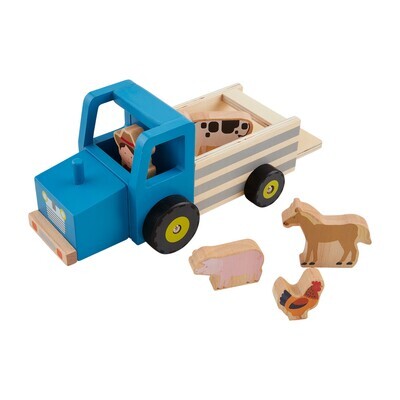 Wood Vehicle Set, Tractor