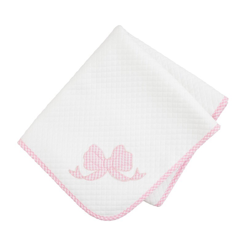 Bow Quilted Blanket, Pink