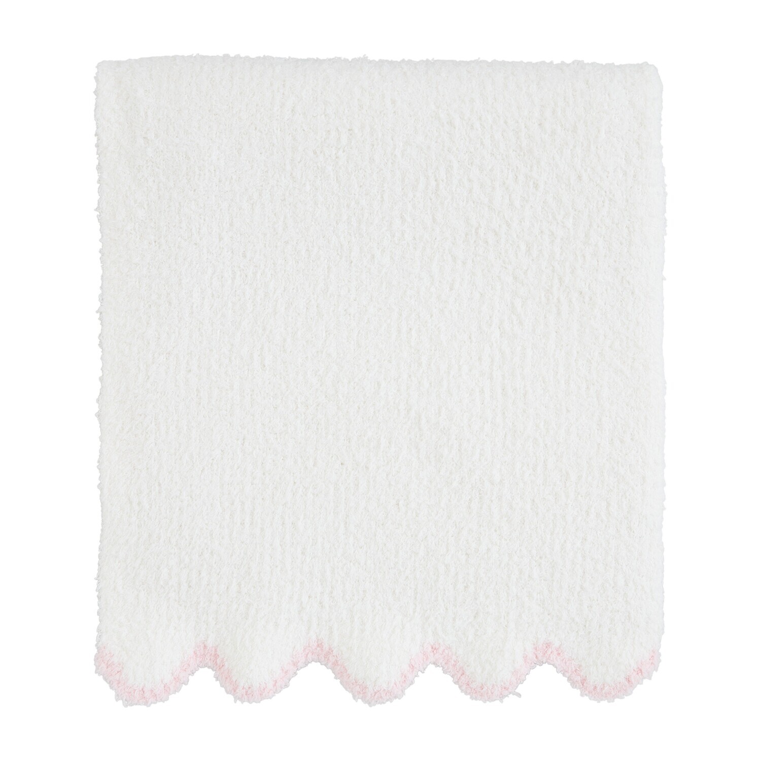 Baby Chenille Blanket Pink Scallop