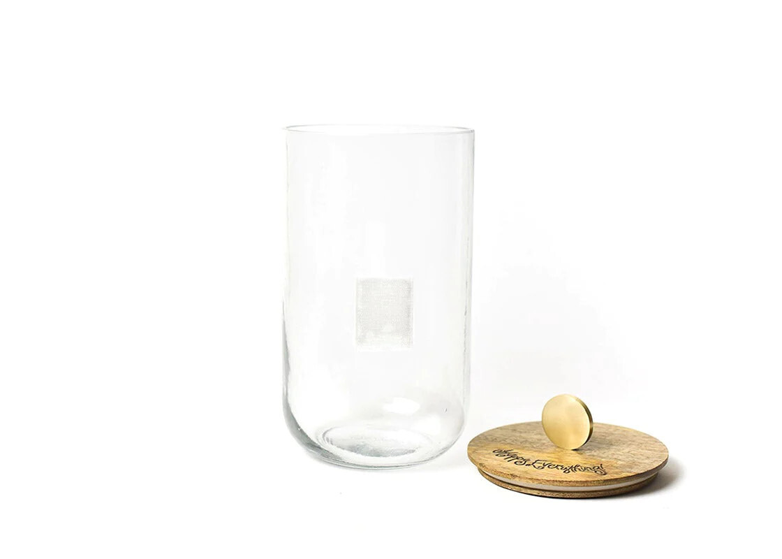 Wood Lid Glass Jar Big - Size Large