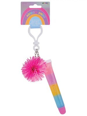 Rainbow Shine Lip Gloss Keychain Set