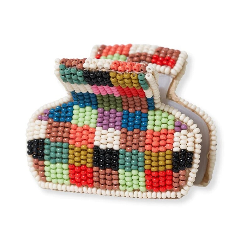 Gia Petite Multi-Color Checked Claw Multi-Check