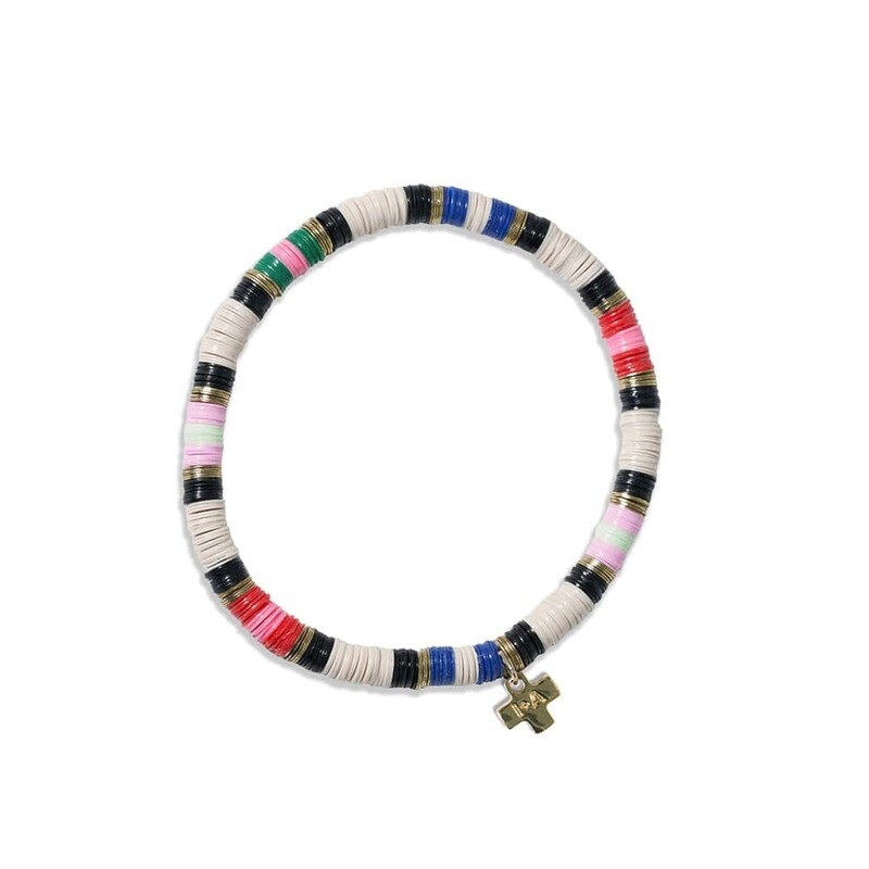 Grace Three Stripes Gold &amp; Black Stretch Bracelet Rio