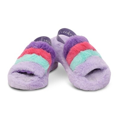  Purple/Pink /Blue Furry Slippers 