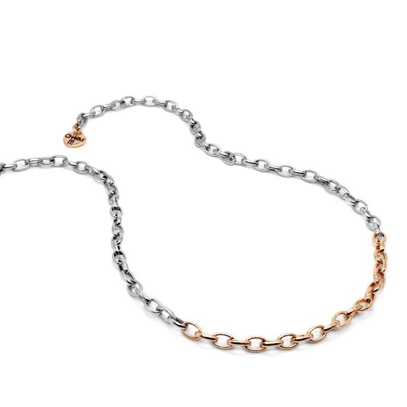 Two Toned Layered Chain Necklace