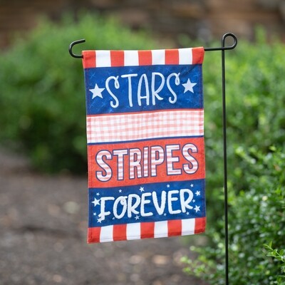 Stars and Stripes Forever Burlap Garden Flag