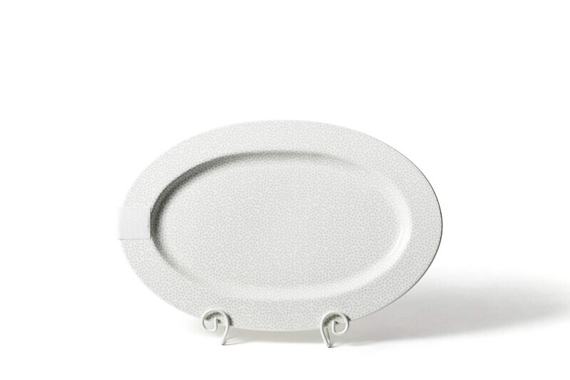 Big Oval Entertaining Platter, Stone Small Dot