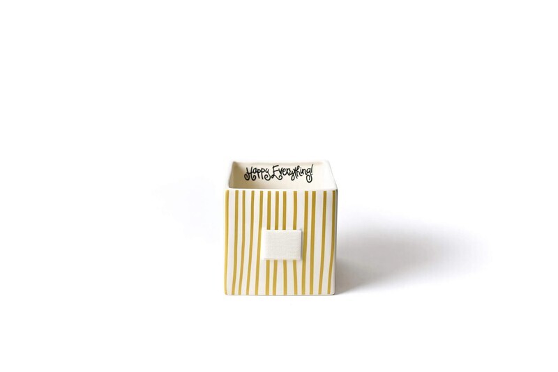 Mini Nesting Cube Medium Gold Stripe