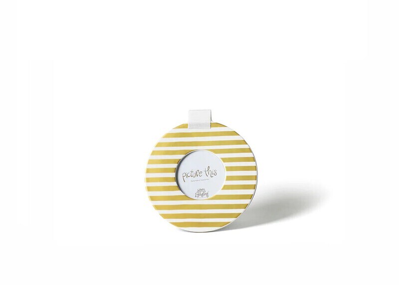 Mini Round Frame Gold Stripe