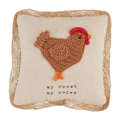 Chicken Mini Crochet Farm Pillow