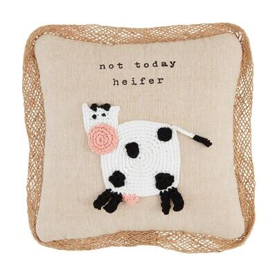Cow Mini Crochet Farm Pillow