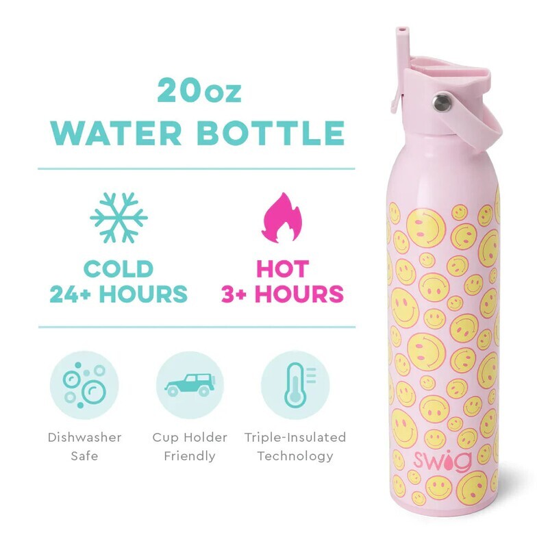 20oz Flip + Sip Bottle, Oh Happy Day