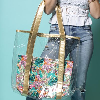 Tropical Dream Tote Set, Clear with Insert