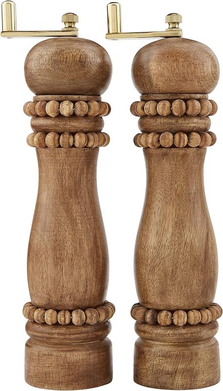 Beaded Salt Pepper Grinders Set