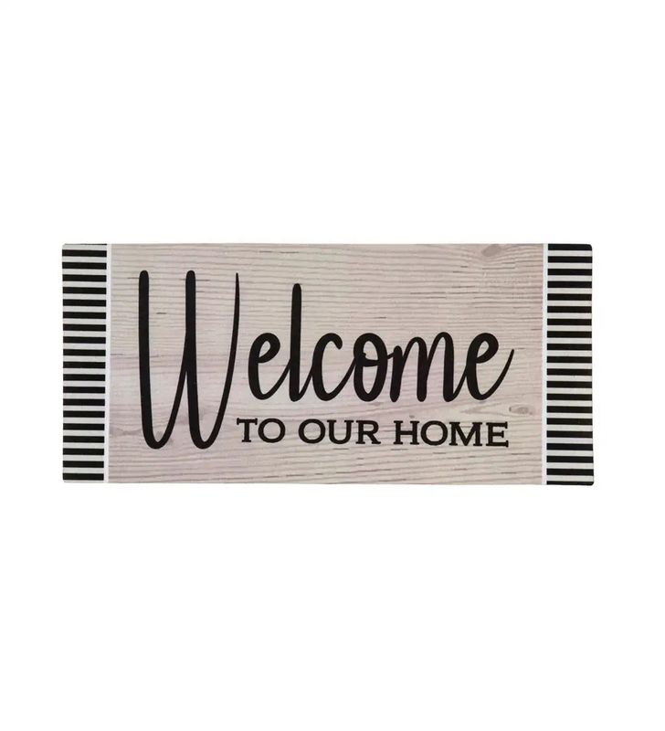 Wood Grain Welcome Switch Mat