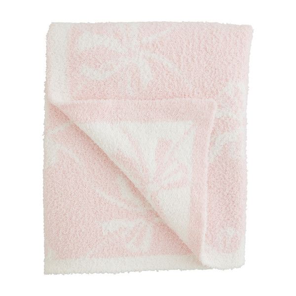 Baby Chenille Blanket Pink Bow